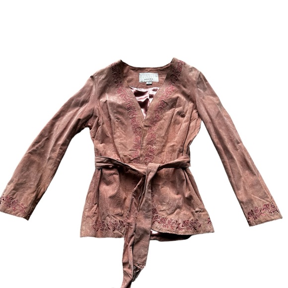 Wilson Leather Suede Maxima Pink  Embroidered Jacket - Picture 2 of 2